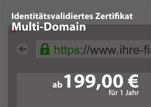 Identitäts-Validiertes – Multi Domain Zertifikat für 199€