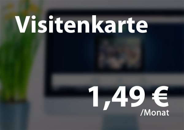 Webhosting Paket - Visitenkarte für nur 1,49 € im Monat