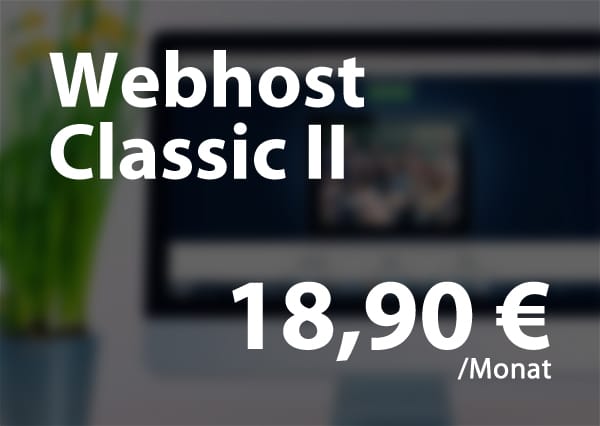 Webhosting Paket - Webhost Classic 2 für 18,90€