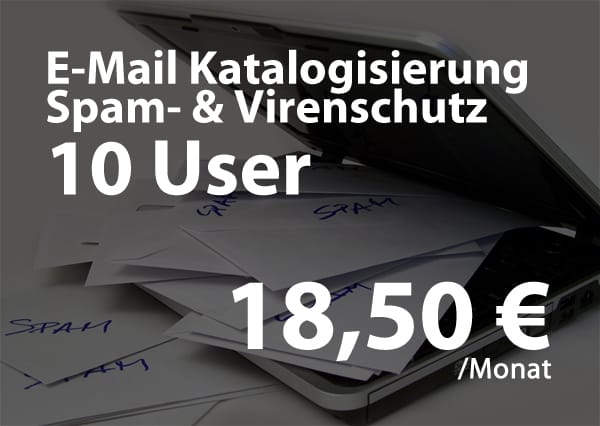 Spam- & Virenschutz für Ihr Postfach mit 10 Usern ab 18,50€